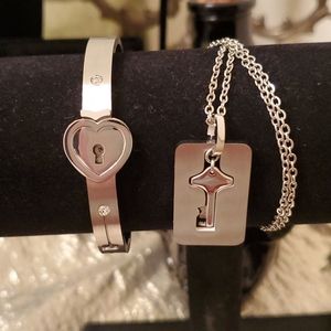 lock bracelet and key necklace